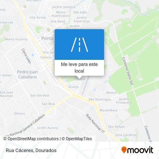 Rua Cáceres mapa