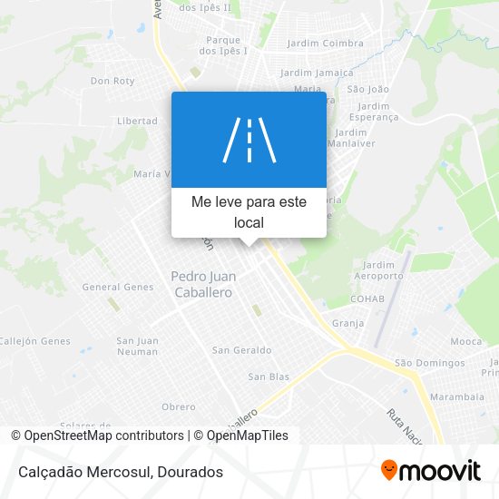 Calçadão Mercosul mapa