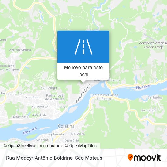 Rua Moacyr Antônio Boldrine mapa