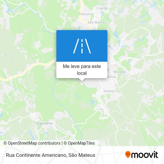 Rua Continente Americano mapa