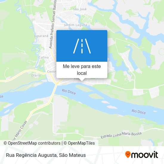 Rua Regência Augusta mapa
