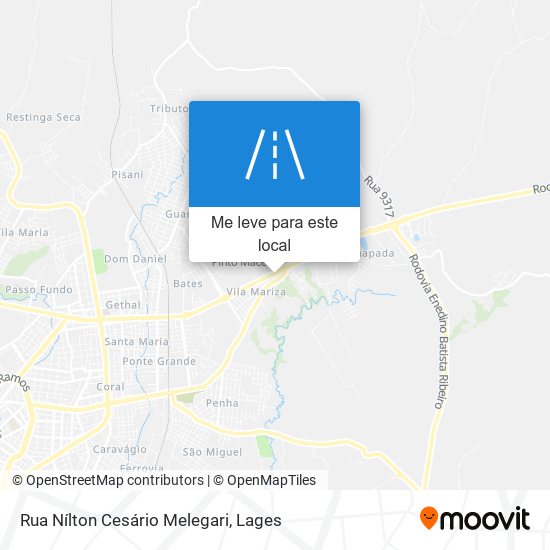 Rua Nílton Cesário Melegari mapa