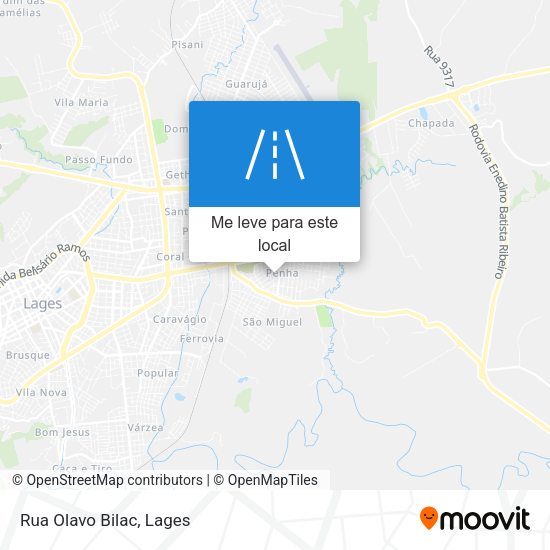 Rua Olavo Bilac mapa