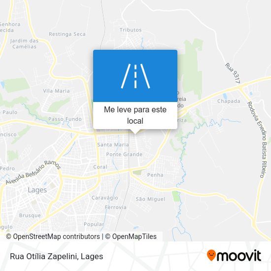 Rua Otília Zapelini mapa