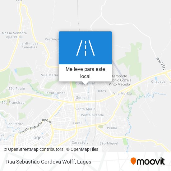 Rua Sebastião Córdova Wolff mapa