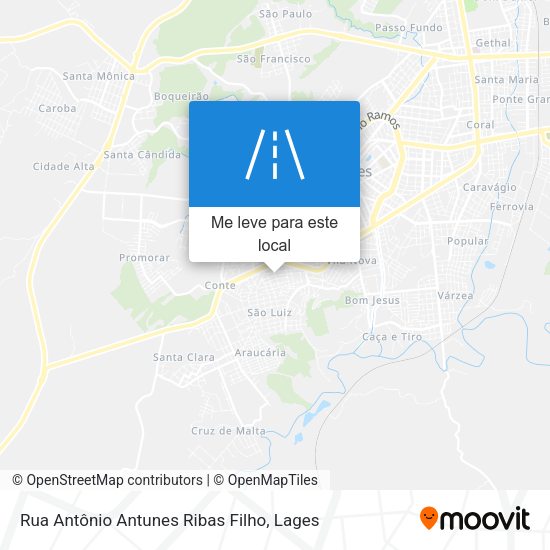 Rua Antônio Antunes Ribas Filho mapa