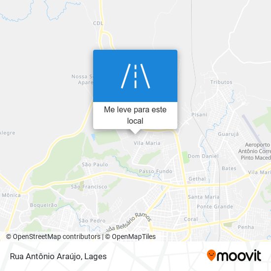 Rua Antônio Araújo mapa