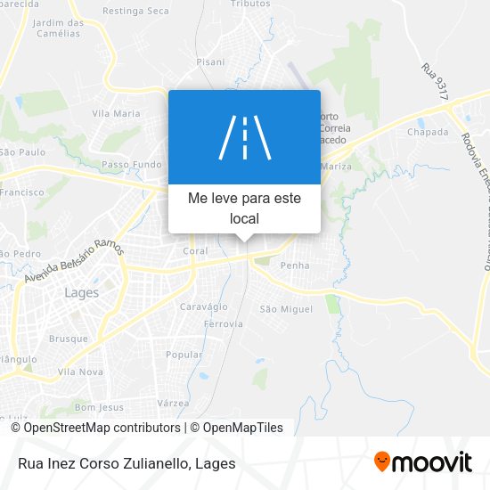 Rua Inez Corso Zulianello mapa