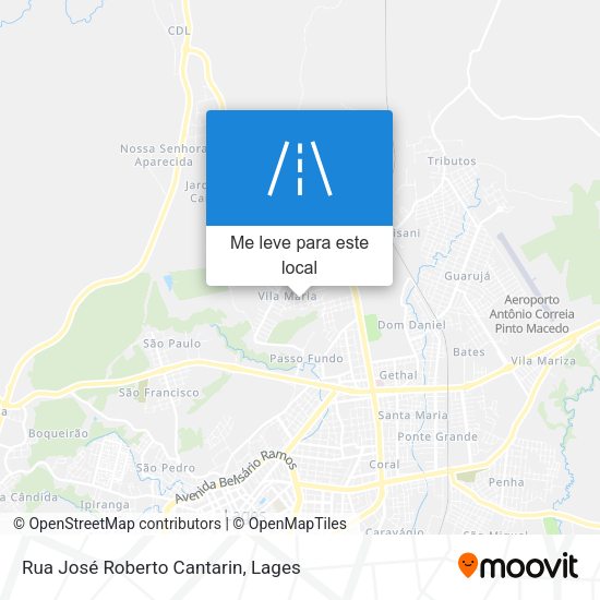 Rua José Roberto Cantarin mapa