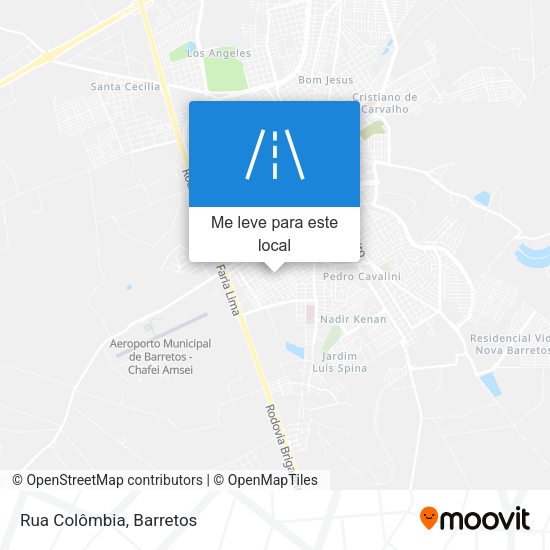 Rua Colômbia mapa