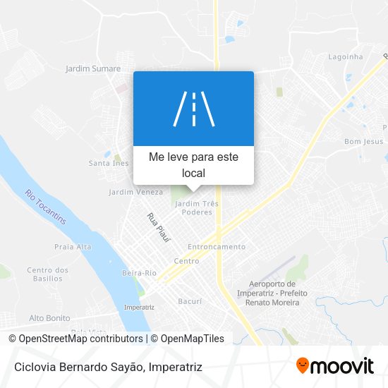 Ciclovia Bernardo Sayão mapa
