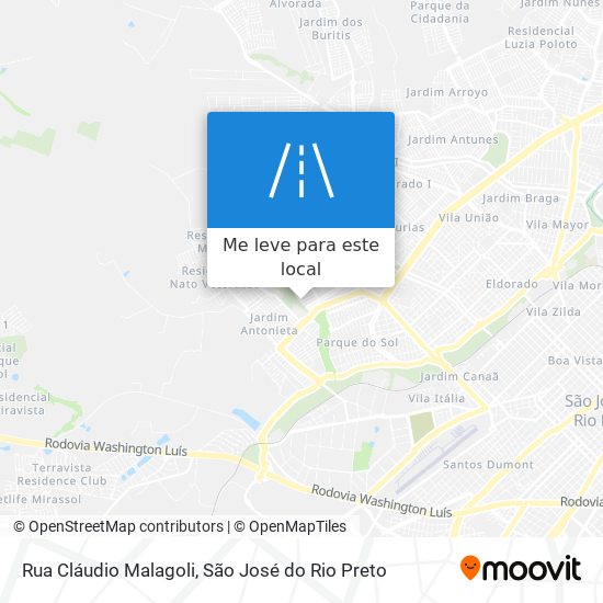 Rua Cláudio Malagoli mapa