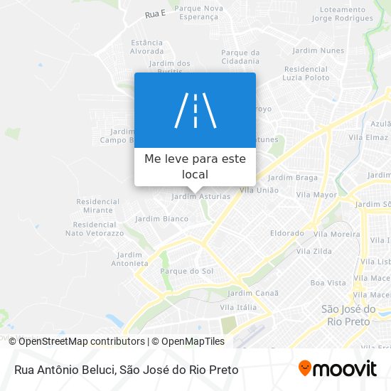Rua Antônio Beluci mapa
