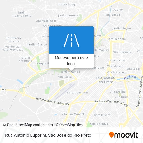 Rua Antônio Luporini mapa
