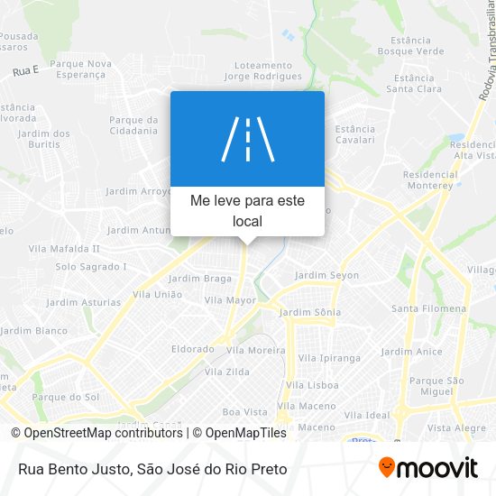 Rua Bento Justo mapa