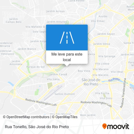 Rua Tonello mapa