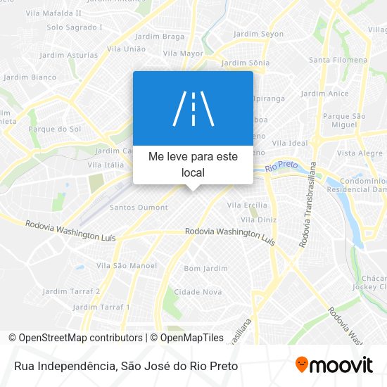 Rua Independência mapa