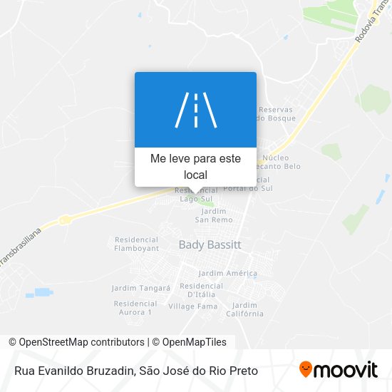 Rua Evanildo Bruzadin mapa