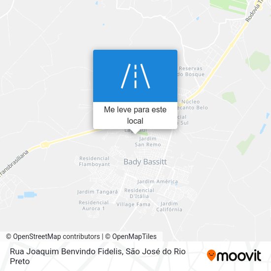 Rua Joaquim Benvindo Fidelis mapa