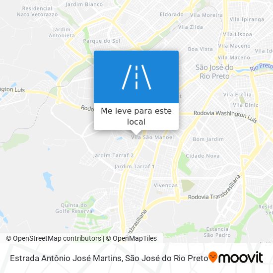 Estrada Antônio José Martins mapa