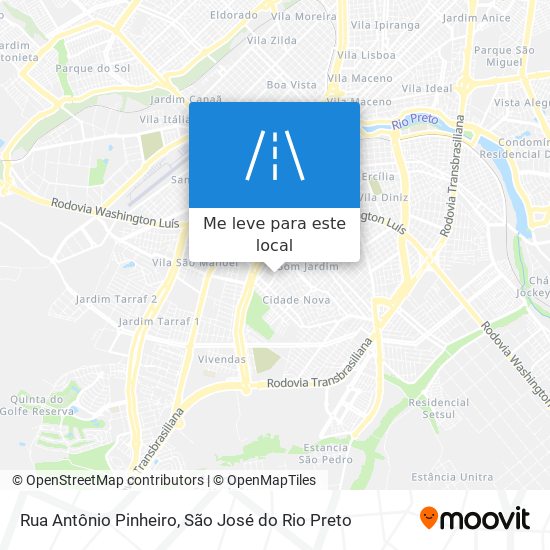 Rua Antônio Pinheiro mapa