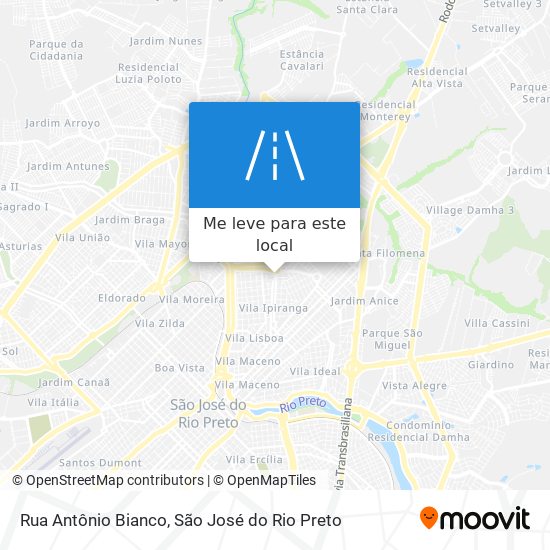 Rua Antônio Bianco mapa