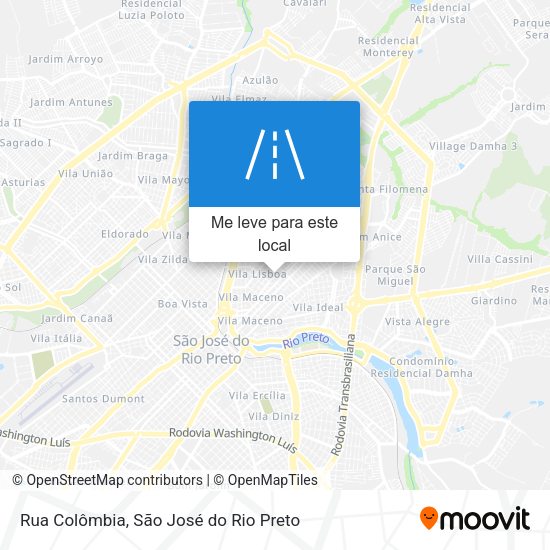 Rua Colômbia mapa