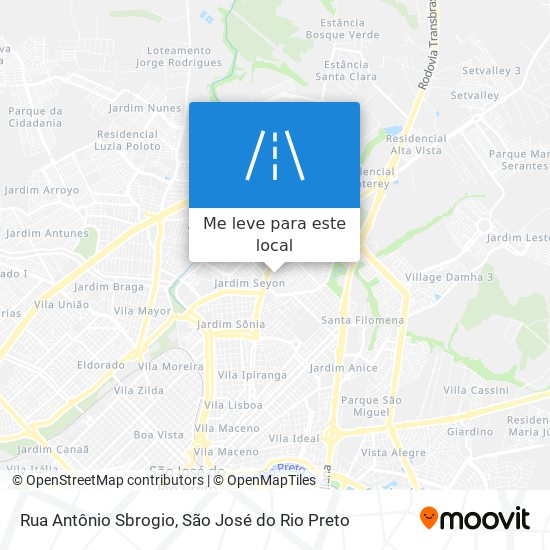 Rua Antônio Sbrogio mapa