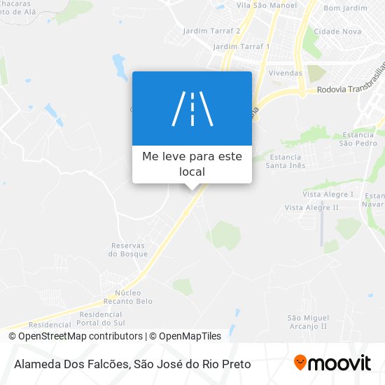 Alameda Dos Falcões mapa