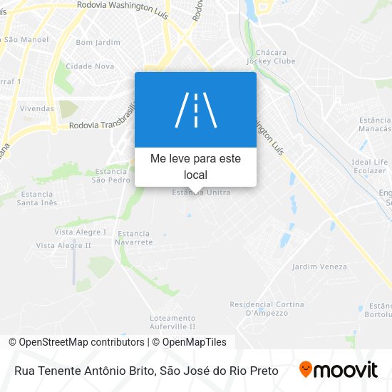 Rua Tenente Antônio Brito mapa