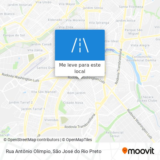 Rua Antônio Olímpio mapa