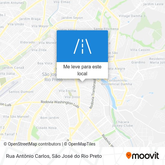 Rua Antônio Carlos mapa