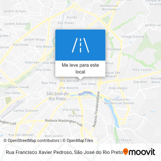 Rua Francisco Xavier Pedroso mapa