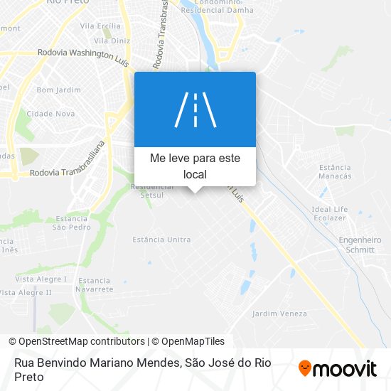 Rua Benvindo Mariano Mendes mapa