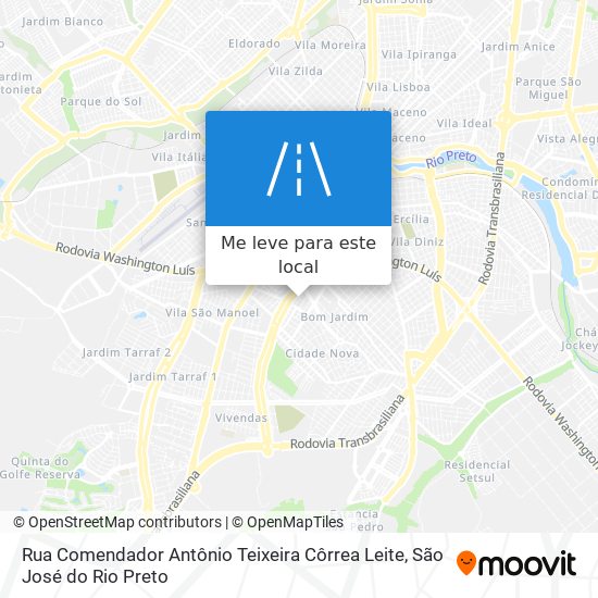 Rua Comendador Antônio Teixeira Côrrea Leite mapa