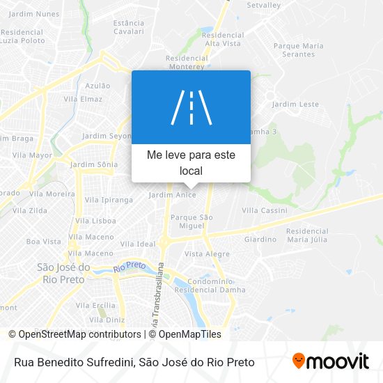 Rua Benedito Sufredini mapa