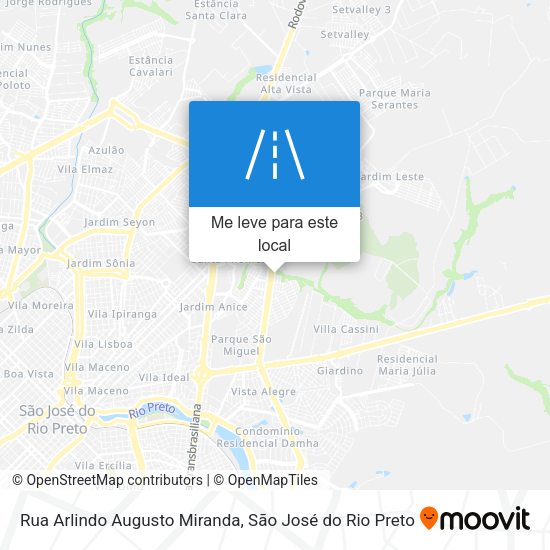 Rua Arlindo Augusto Miranda mapa