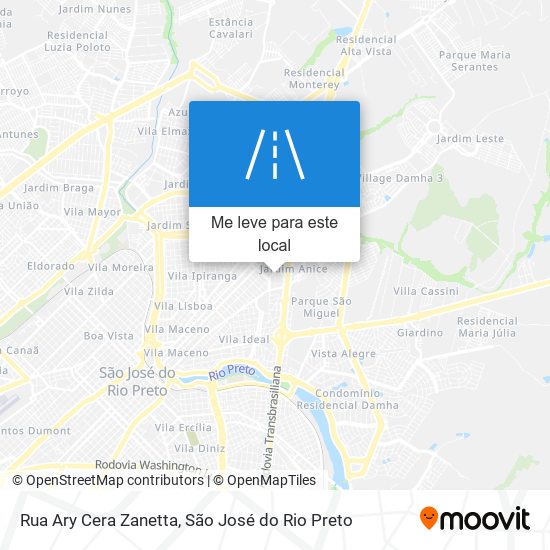 Rua Ary Cera Zanetta mapa