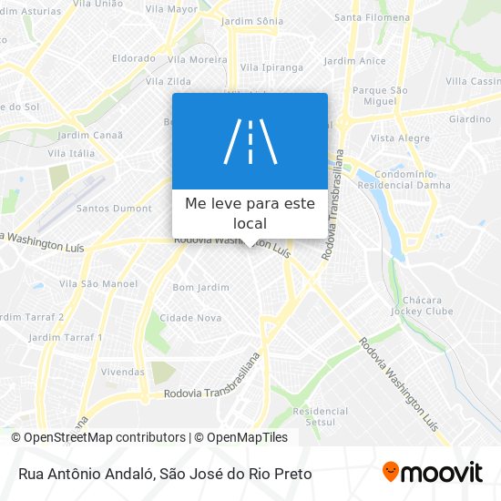 Rua Antônio Andaló mapa