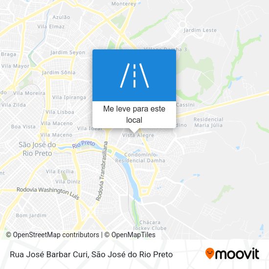 Rua José Barbar Curi mapa
