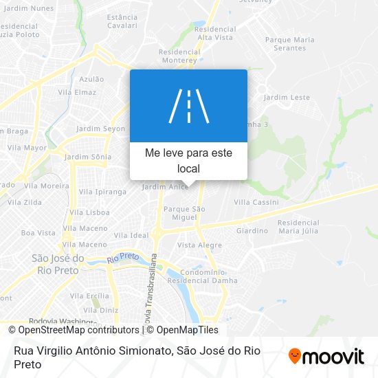 Rua Virgilio Antônio Simionato mapa