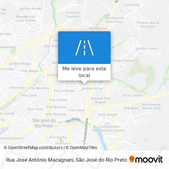 Rua José Antônio Macagnani mapa