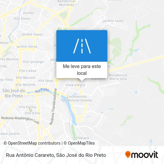 Rua Antônio Carareto mapa