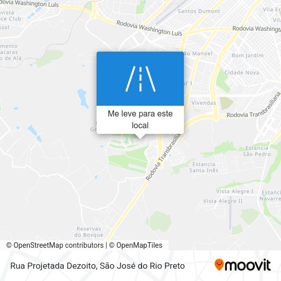 Rua Projetada Dezoito mapa