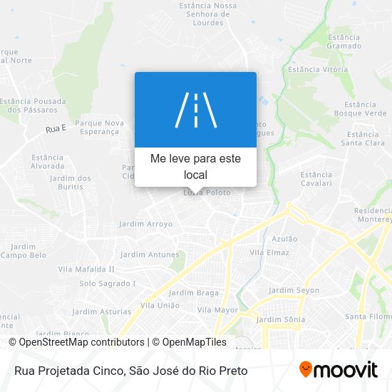 Rua Projetada Cinco mapa