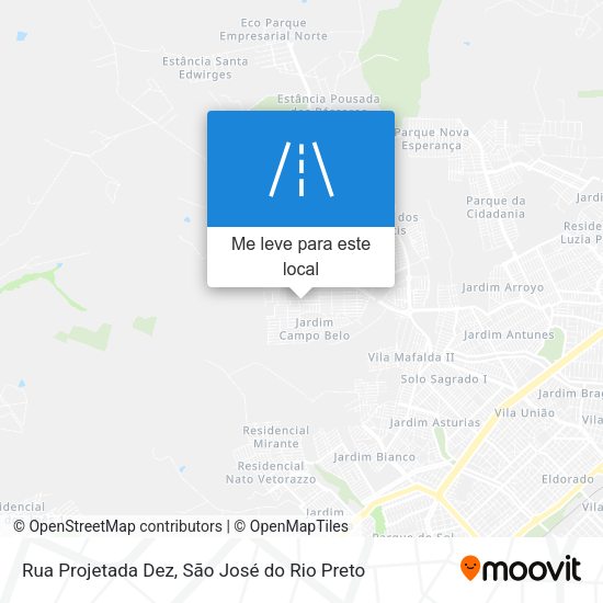 Rua Projetada Dez mapa