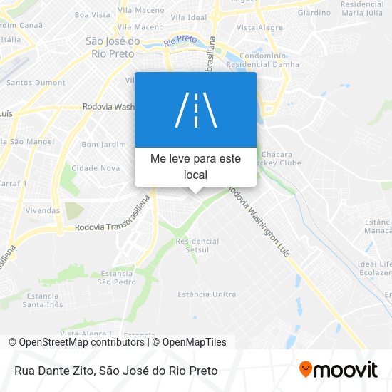 Rua Dante Zito mapa