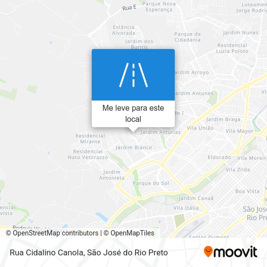 Rua Cidalino Canola mapa