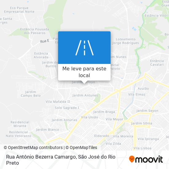 Rua Antônio Bezerra Camargo mapa