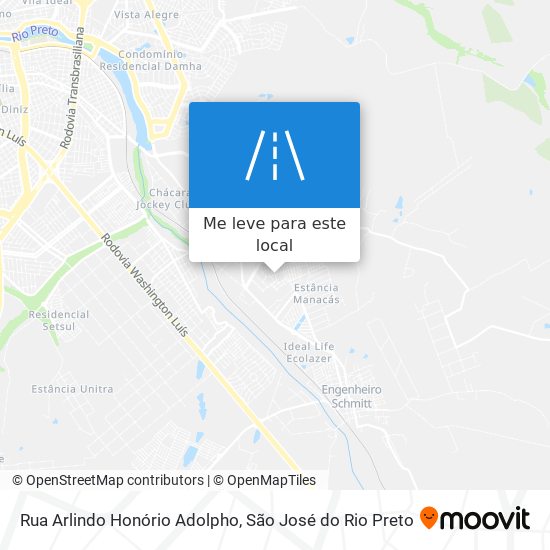 Rua Arlindo Honório Adolpho mapa